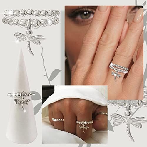 Žene zaručnički prstenovi Žene podesive anksiozni prsten leptir stres prstena Žene vrtlog prstena za anksioznost i stres ljubavnu prsten