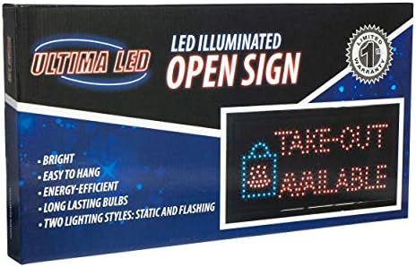 Ultima LED Neon Dostupni znak za restorane: Osvijetljeni znak sa statičkim i treptavim načinima-unutarnji električni zaslon za svjetlo