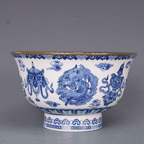 Kineski plavo -bijeli porculan qianlong pozlaćeni zdjelica s povoljnim uzorkom