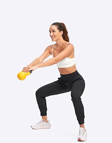 G Postupni ženski joggers s visokim strukom atletskih trenirki s džepovima s patentnim zatvaračem, konusnim hlačama za vježbe za žene