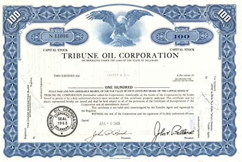 Tribune Oil Corp. - Potvrda o razmjeni
