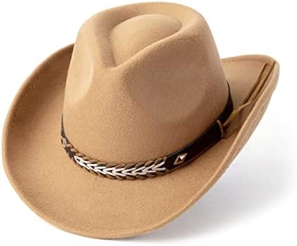 Gossifan Western kauboj i kaubojska šešir osjećao se širokim obogaćima ženski muškarci fedora šeširi