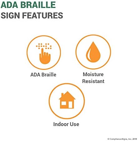 Compliancesigngns.com znak za toalet zaposlenika s Brailleom koji je usklađen s ADA-om i podignutim slovima, 9x6 in. Sivi akril s ljepljivim