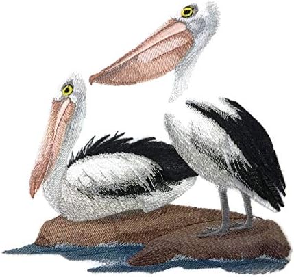 Osimvision priroda tkana u nitima, nevjerojatne ptice Kraljevstvo [Australian Pelicans] [Prilagođeno i jedinstveno] vezeno željezo