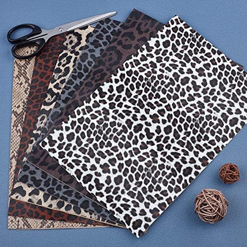 8pcs PU kožni List s leopard printom samoljepljiva leđa od sintetičke kože s leopard uzorkom za izradu naušnica, dodataka za kosu;