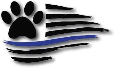 Blue Line American Flag s tiskom šape | Policija K9 | Odlična ideja za poklon | Naljepnica naljepnice | 2 pakiranje | 5 inča naljepnice