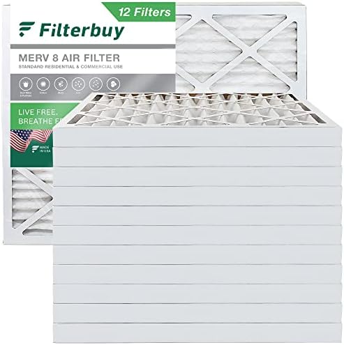 Filterbuy 25x32x2 Air Filter MERV 8 Odbrana prašine, naborana HVAC AC Filteri za zrak Filteri za peći