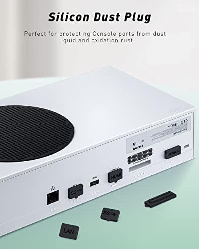 Stand za hlađenje s filtrom za prašinu postavljen za Xbox Series S, Zaonool gornji i donji dvostruki ventilator za hlađenje s 7 silikonskih