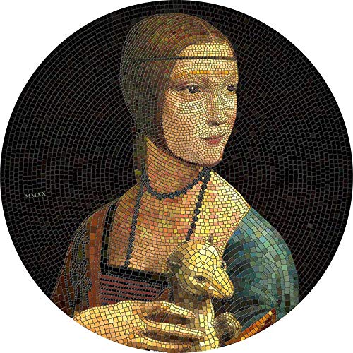 2020. De Great Micromosaic Passion Powercoin Lady s ermine leonardo da Vinci 3 oz srebrni novčić 20 $ palau 2020 dokaz