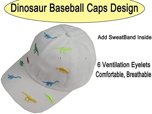 Dječja bejzbolska kapa od dinosaura vezena podesiva isprana istrošena vintage retro pamučna traper kapa za dječake i djevojčice