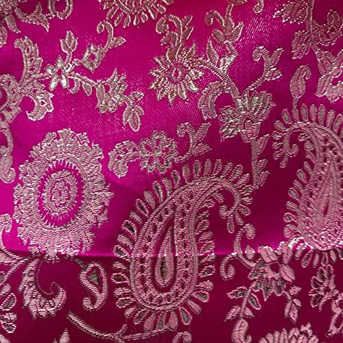 Kineska satenska brokatna tkanina s cvjetnim uzorkom božikovina Fuksija Paislie dvorište - 10129