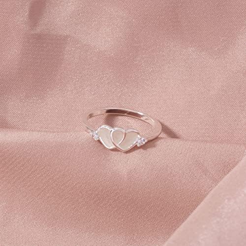 Ženski vjenčani prstenovi modni dvostruki oblik srca zaručnički prsten cirkona blistav kubični cirkonij obećaj prsten nakit anksiozni