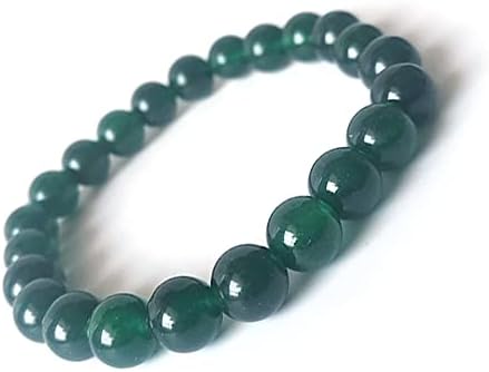 Premium Natural Green Jade Crystal Reiki Healing Feng -shui narukvica 8 mm krug za muške i žene od strane indijske kolekcionar