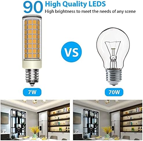 LUHMQ 3 pakiranje led žarulje E12 E12 Lampa канделябра C7 Lampe lusteri C37 Led žarulja ventilatora Zamjena Kx-2000 Bulbrite, 7 W ekvivalent