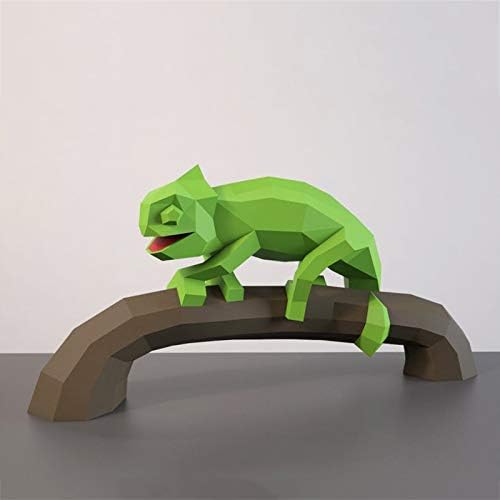 WLL-DP Chameleon 3D Umjetnički zid ukras DIY papir Model kreativna papira igračka životinja origami skulptura zagonetka za slagalice