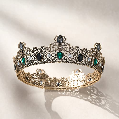 Srednjovjekovna tijara za žene, kraljevska kruna kraljice, renesansna tijara, Dodaci za kosu s draguljima za vjenčanje, maturu, rođendan,