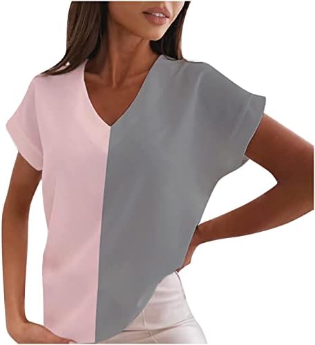 Gradijentne ljetne modne Ležerne osnovne majice kratkih rukava četvrtastog vrata prozračne bluze Plus veličine za žene