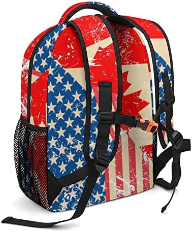 Američka i Kanada Retro Flag Classical Basic Travel Backpack Casual DayPacks torba za rame za školsku radnu knjigu kupovina
