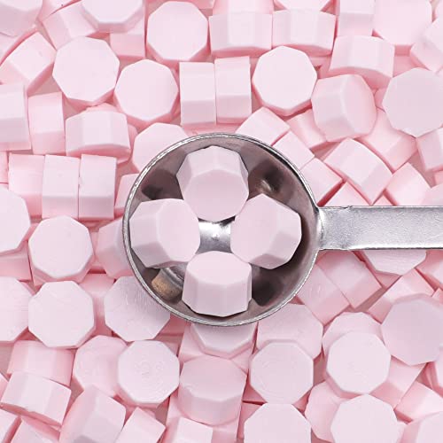 _ 360 komada Set ružičastih voštanih perli u boji trešnje s 2 čajne lampice i 1 žlicom za topljenje voska za voštani pečat