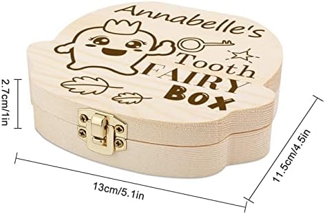Kutija za zubne vile s prilagođenim imenom, prilagođeni drveni spremnik za pohranu zuba, personalizirana uspomena na djetinjstvo za