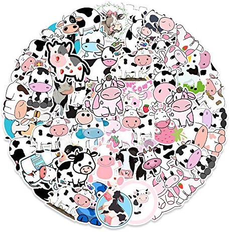 50pcs Slatke naljepnice za krave | Doodle PVC vodootporne naljepnice, slatke smiješne trendovske naljepnice za tinejdžere, djecu, odrasle,