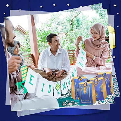 100 komada Eid Mubarak papirnate vrećice s naljepnicama Ramadan Goodie Candy Papir Togs 4 Stils Eid Mubarak Party Favor Torps Torps