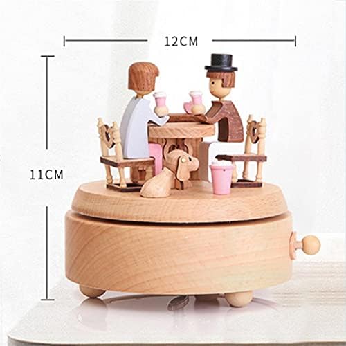 Xjjzs drvena glazbena kutija ručno izrađena lijepa ljubavna glazbena kutija vjenčani rođendanski poklon (boja: a, veličina
