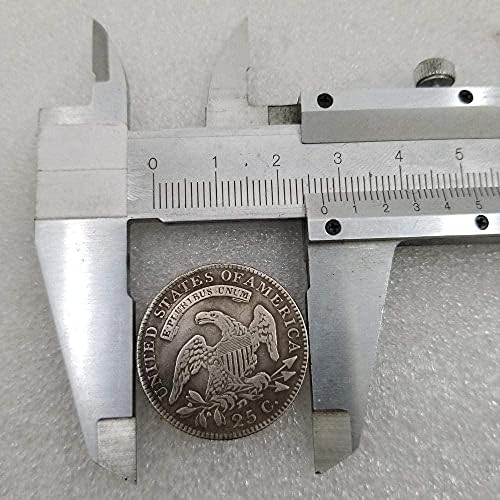 Antikni zanat Amerikanac 1820 25C mesing srebrno pozlaćeni stari srebrni dolar srebrni okrugli strani srebrni dolar