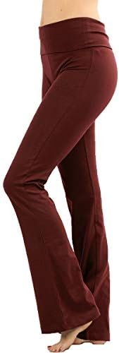 Ženske joga hlače od elastičnog pamuka Plus veličine s naborima u struku i raširenim nogama