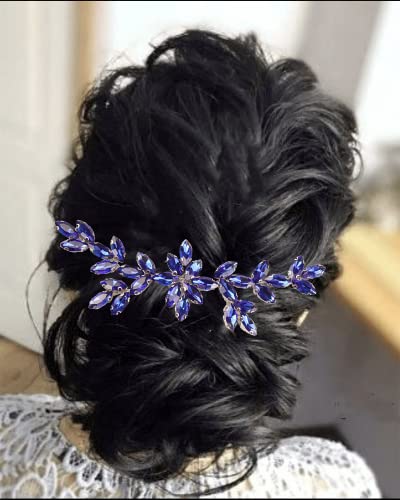 Kercisbeauty nešto plave kristalne češljeve kose za svadbene žene mladenke komad kose blistavi rhinestones pribor za kosu