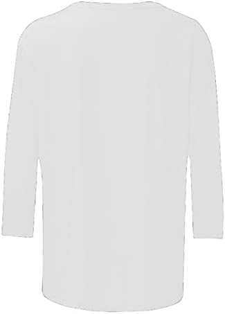 Ženski ljetni bejzbol mama majice trendi praznični grafički ispis 3/4 vrhova rukava casual labavi vrat posade osnovni majica