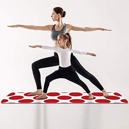 polka točkice crveno-bijela debela Protuklizna prostirka za vježbanje i fitness 1/4 za jogu, pilates i podnu kondiciju