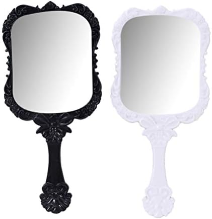 Modna ženska torbica Putna torbica s reljefnim ručnim ogledalom s ručkom u stilu princeze Vintage toaletno ogledalo za šminkanje za