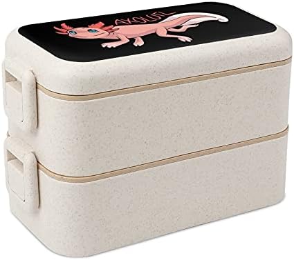 Axolotl Bento kutija za ručak 2 pretinac spremišta hrane sa žlicom i vilicom