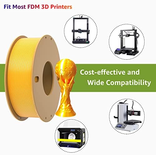 Dikale PLA+ 3D printer filament 1,75 mm bez zapleta, uredno ranjena filament neto težina 250 g kaleva, pla pro plus, svileno zlato