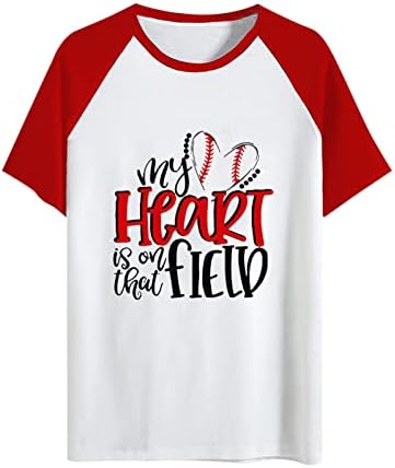 Majica za Bejzbol Raglan ženske široke ljetne majice majica s grafičkim slovima kratki rukav Okrugli vrat dres za tinejdžerice