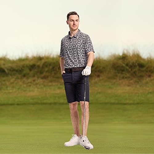 Muške polo majice kratki rukavi suho fit performanse vlage o viši casual print suhi fit ovratnici golf polo majice za muškarce