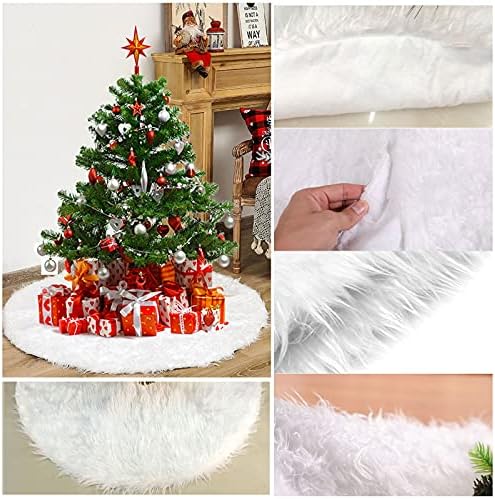 Božićna plišana suknja božićnog drvca 78/90122/152cm čvrsta bijela boja suknja za božićno drvce za ukrašavanje kuće