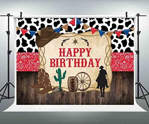 Pozadina zapadnog kauboja Sretan rođendan Retro drveni Rodeo Zapadna kaubojska kaubojska pozadina za rođendansku fotografiju Zapadni