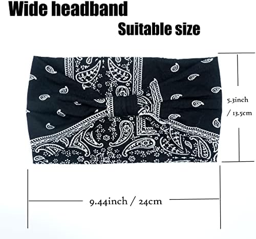 Trake za glavu za žene neklizajuće Modne Boho trake za glavu široke elastične trake za kosu od prozračne tkanine pamuk velike trake
