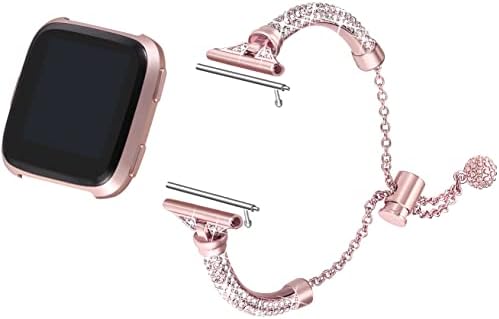 Bayite Bling bendovi kompatibilni s Fitbitom Versa/Fitbit Versa 2/Fitbit Versa Lite & Se Smartwatch, Women Dress Metal narukvica s