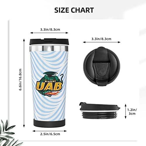 Lujzwop UAB Blazers logo šalica za kavu, dvostruki vakuum od nehrđajućeg čelika, izolirani kava, putnička šalica za izlijevanje poklopca