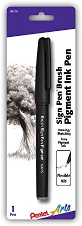 Pentel Arts Sign Olovka četkica, siva pigmentna tinta, 1 pakiranje