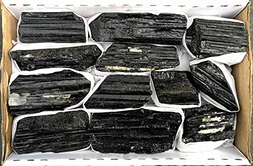 JIC GEM 2 lb Black Tourmaline kolekcija u kutiji od 7x5x2, 12-18 PCS Healing Crystals ...