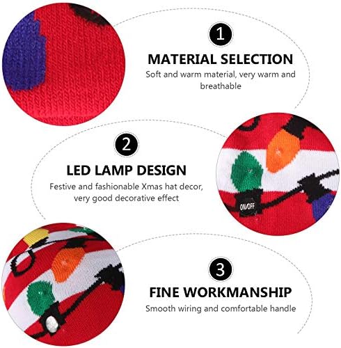 1pcs božićna prirubnica pletena s kuglicom LED Svjetiljka dekorativni Božićni šešir Božićni dekor