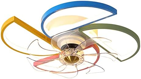 USMJQVZ LED 58W vjetrenjača Stropni ventilator Nordijski višebojni stropni ventilatori sa svjetlima i udaljenim 3 boje 3 brzina LED