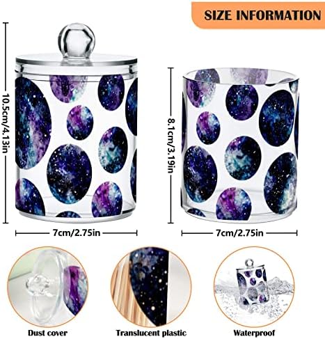 Starry Universe držač pamučnog brisača za kupaonice Staklenke s poklopcima s poklopcima SET pamučni kuglični jastučić okrugli držač