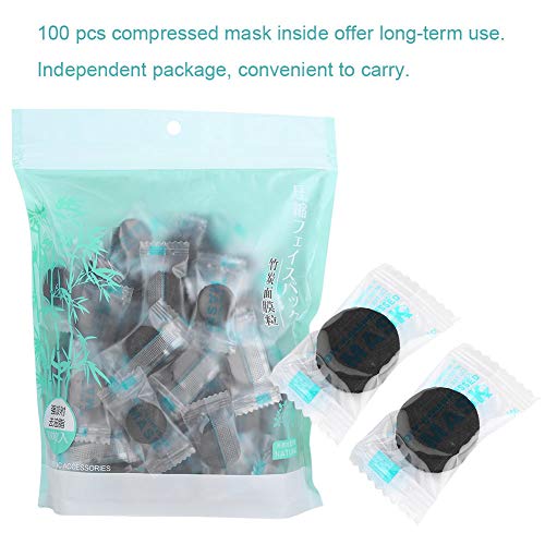 100 kom. / paket. Komprimirana maska za lice od bambusovog ugljena, jednokratni papir za masku za lice Uradi Sam, omotane maske za