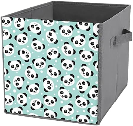 Slatka Panda Osnove za pohranu za pohranu sklopnih kockica za skladištenje tkanina Organizatorske kutije s ručkama