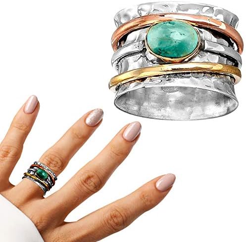 Zaručnički prstenovi za žene ličnosti Vintage Wedding Rings za muškarce retro tirkizno obećanje prstenovi darovi nakita za slaganje
